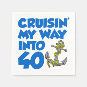 Cruising My Way Into 40 Party Decor Napkins