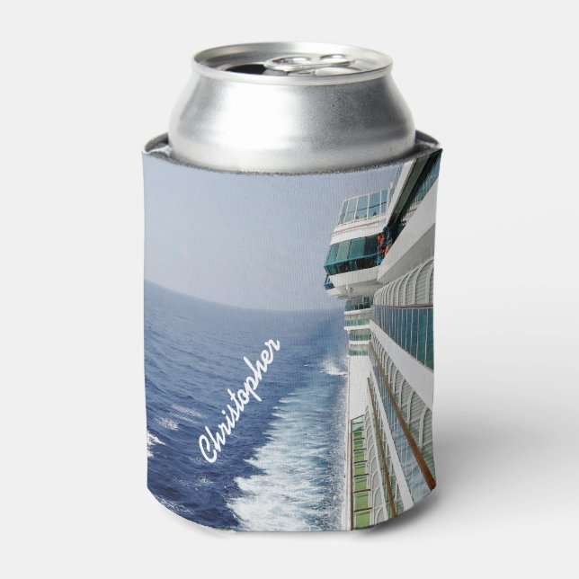 Cruising on Balcony Row Personalized Can Cooler (Can Front)