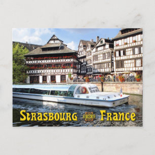 Cruising on the River Ill in Strasbourg, France Postcard