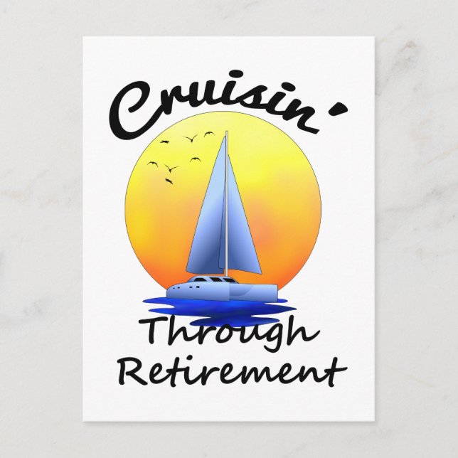 Cruising Through Retirement Postcard (Front)