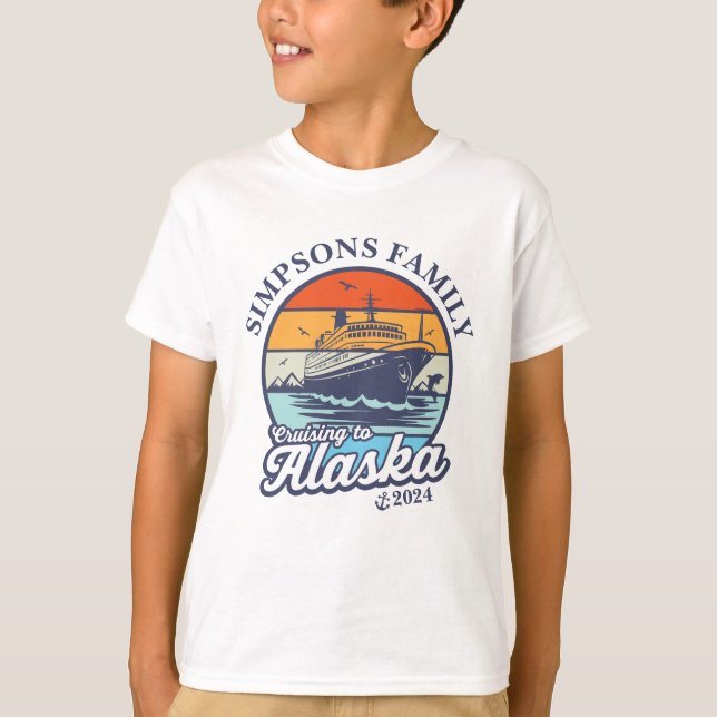 Cruising to Alaska Custom Family Matching Group  T-Shirt (Front)