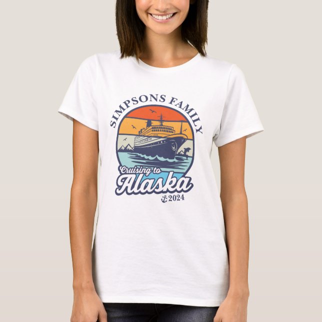 Cruising to Alaska Custom Family Matching Group  T-Shirt (Front)