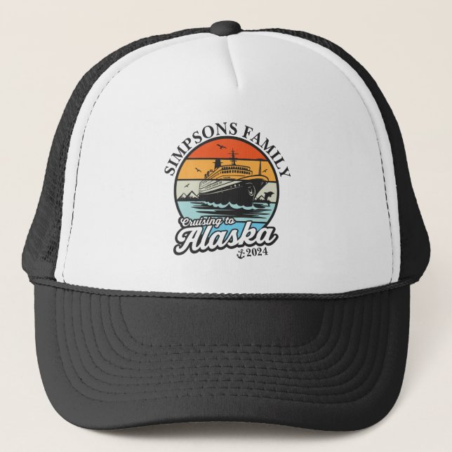 Cruising to Alaska Custom Family Matching Group  Trucker Hat (Front)