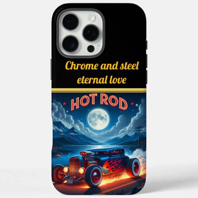 Cruising under the moonlight in a classic hot rod Case-Mate iPhone case (Back)