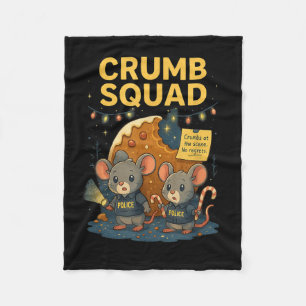 Crumb Squad Funny Cookie Mouse Christmas Design  Fleece Blanket