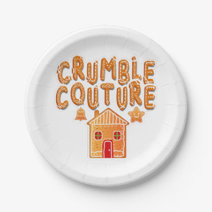 Crumble Couture Gingerbread House Holiday Paper Pl Plate