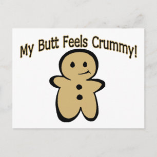 Crummy Butt Cookie Boy Postcard