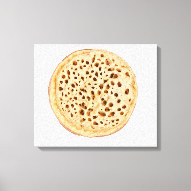 Crumpet on white canvas print (Front)