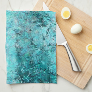 Crumpled blue neon paper kitchen towel
