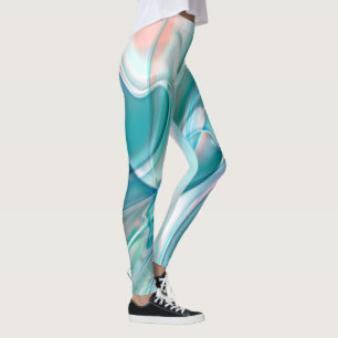 Crumpled curves in light shades of blue and pink leggings