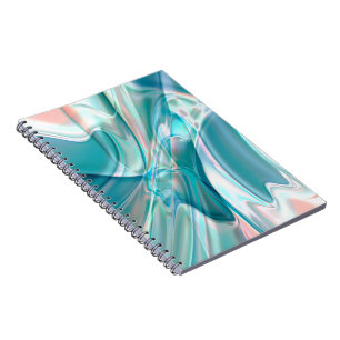 Crumpled curves in light shades of blue and pink   notebook