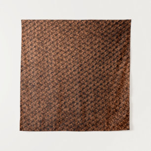 Crumpled dark brown fabric texture, wavy wrinkled tapestry