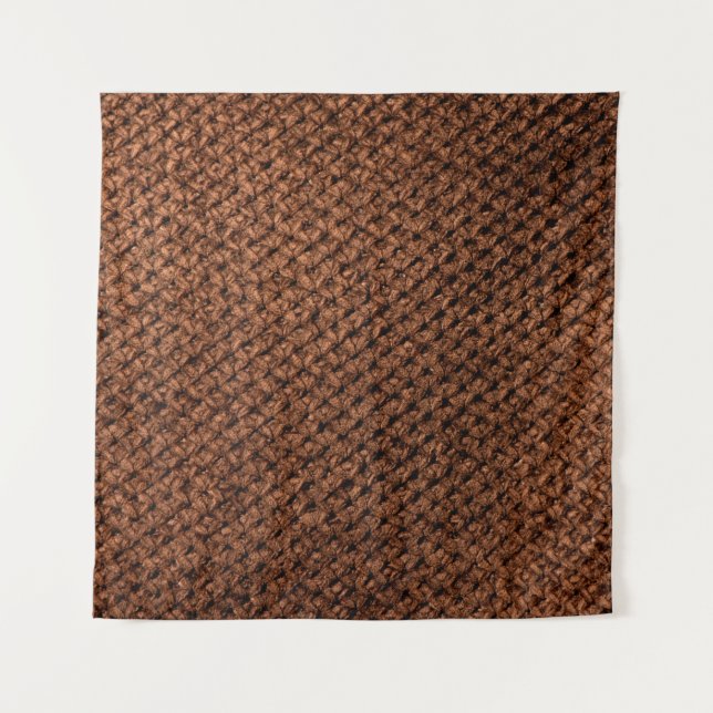 Crumpled dark brown fabric texture, wavy wrinkled  tapestry (Front)