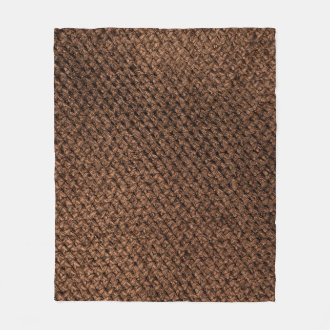 Crumpled Fabric: Dark Brown Elegance Fleece Blanket (Front)
