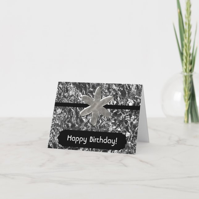 Crumpled Foil Birthday Card (Front)