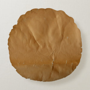Crumpled, grungy paper background. Series - red. Round Pillow