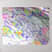 Crumpled Paper Scribble Abstract Modern Art Print 