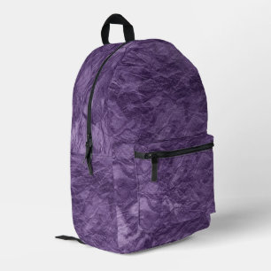 Crumpled Purple Paper Pattern Printed Backpack