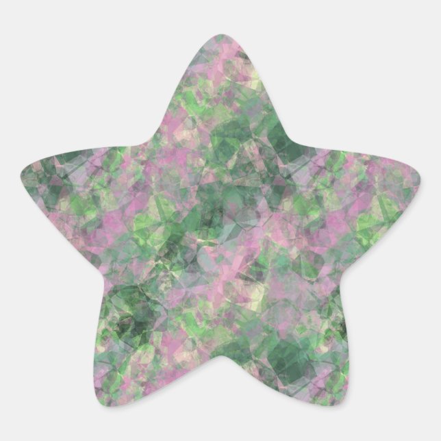 Crumpled Spring Green Texture Star Sticker (Front)