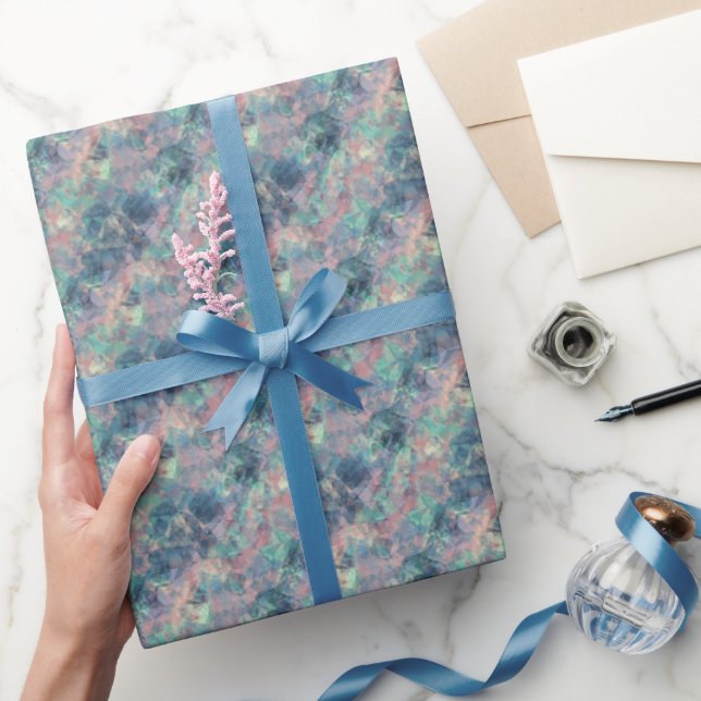 Crumpled Sunset Blue Texture Wrapping Paper (Gifting)