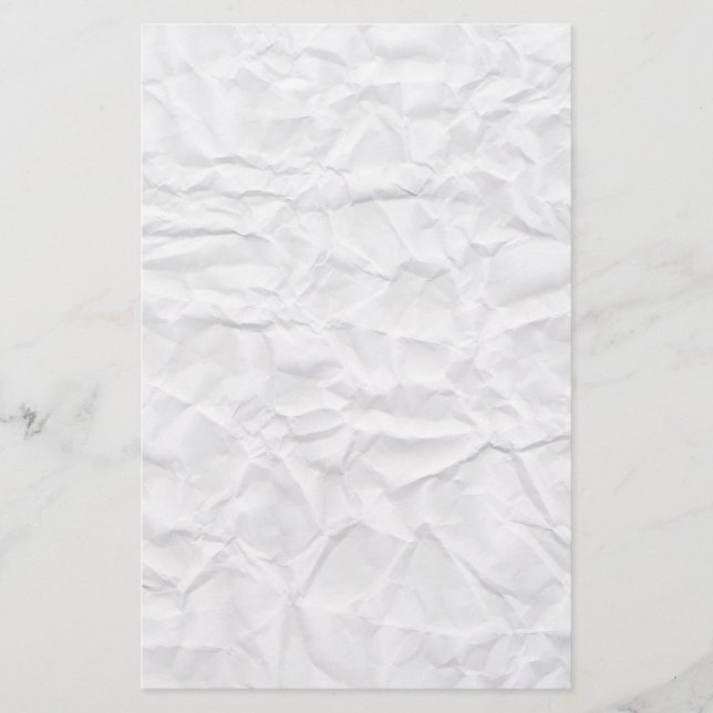 Crumpled white paper texture custom stationery (Front)