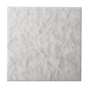 Crumpled White Paper Texture Tile