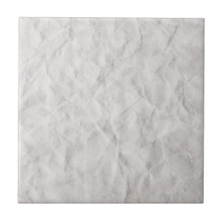 Crumpled White Paper Texture Tile