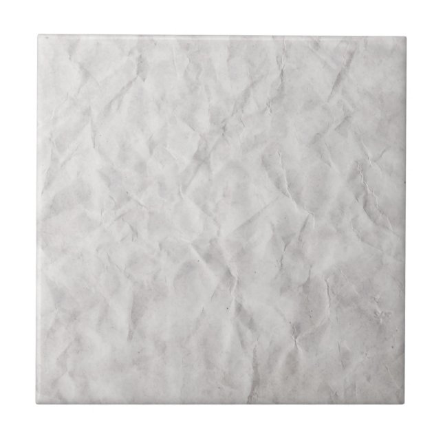 Crumpled White Paper Texture Tile (Front)
