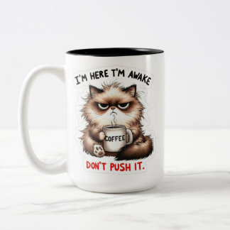 crumpy cat Two-Tone coffee mug