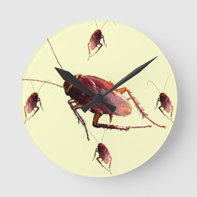Crunchy Cockroach Round Clock (Front)