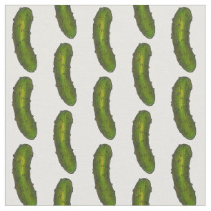 Crunchy Green Dill Kosher Deli Pickle Print Fabric