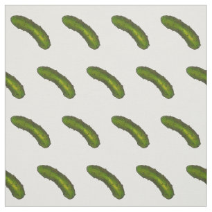 Crunchy Green Dill Pickle Pickles on White Fabric