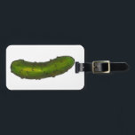 Crunchy Green Kosher Deli Dill Pickle Foodie Luggage Tag<br><div class="desc">Features an original marker illustration of a crunchy green dill pickle.</div>