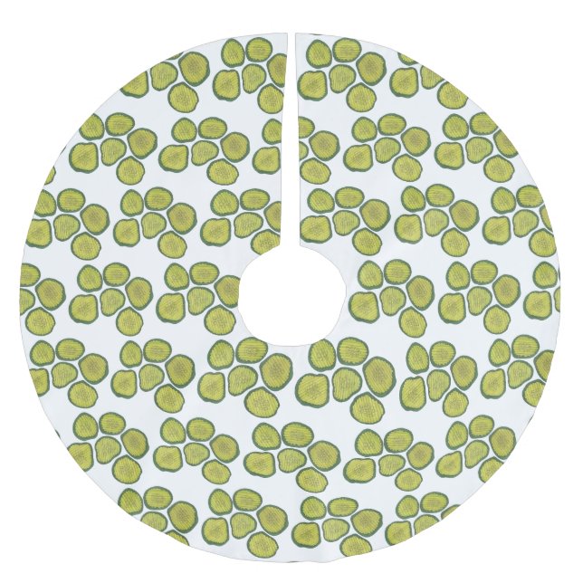 Crunchy Green Kosher Dill Pickle Chips Foodie Brushed Polyester Tree Skirt (Front)