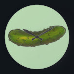Crunchy Green Kosher Dill Pickle Foodie Deli Large Clock<br><div class="desc">Features an original marker illustration of a crunchy green dill pickle.

Don't see what you're looking for? Need help with customization? Contact Rebecca to have something designed just for you.</div>