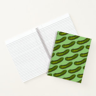 Crunchy Green Kosher Dill Pickle Foodie Food Print Notebook