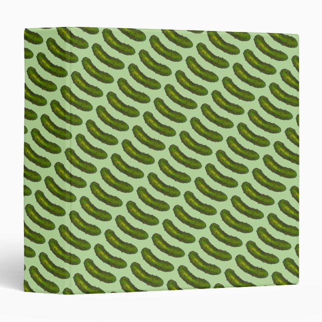 Crunchy Green Kosher Dill Pickle Foodie Print Binder (Front/Spine)