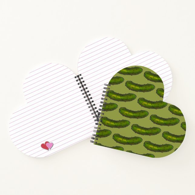 Crunchy Green Kosher Dill Pickle Print Foodie Notebook (Inside)