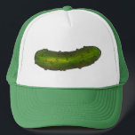 Crunchy Green Kosher Dill Sour Pickle Foodie Trucker Hat<br><div class="desc">Features an original marker illustration of a crunchy green dill pickle!

This illustration is also available on other products. Don't see what you're looking for? Need help with customization? Contact Rebecca to have something designed just for you.</div>