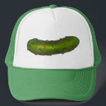 Crunchy Green Kosher Dill Sour Pickle Foodie Trucker Hat<br><div class="desc">Features an original marker illustration of a crunchy green dill pickle!

This illustration is also available on other products. Don't see what you're looking for? Need help with customization? Contact Rebecca to have something designed just for you.</div>