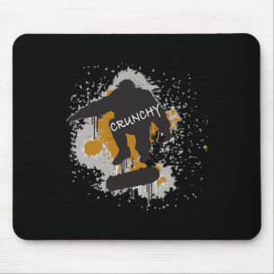 Crunchy Snowboarding Snowy Trail Mouse Pad