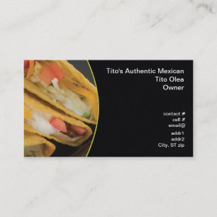 Crunchy taco closeup business card