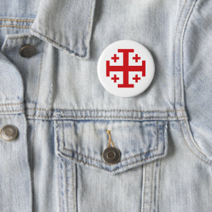 Crusader Cross 2 Inch Round Button