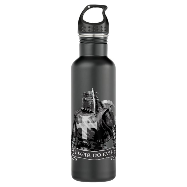 Crusader I Fear No Evil Knight Templar Warrior Of  710 Ml Water Bottle (Front)