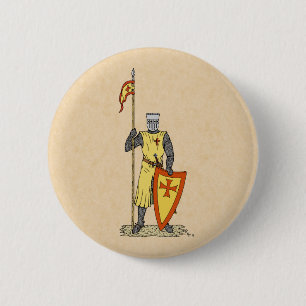 Crusader Knight Early 13th Century 2 Inch Round Button