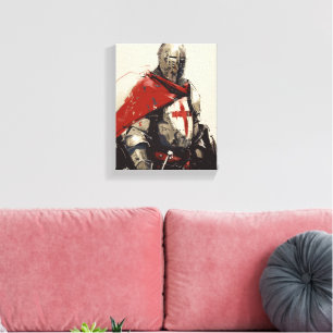 Crusader Knight Illustration Canvas Print