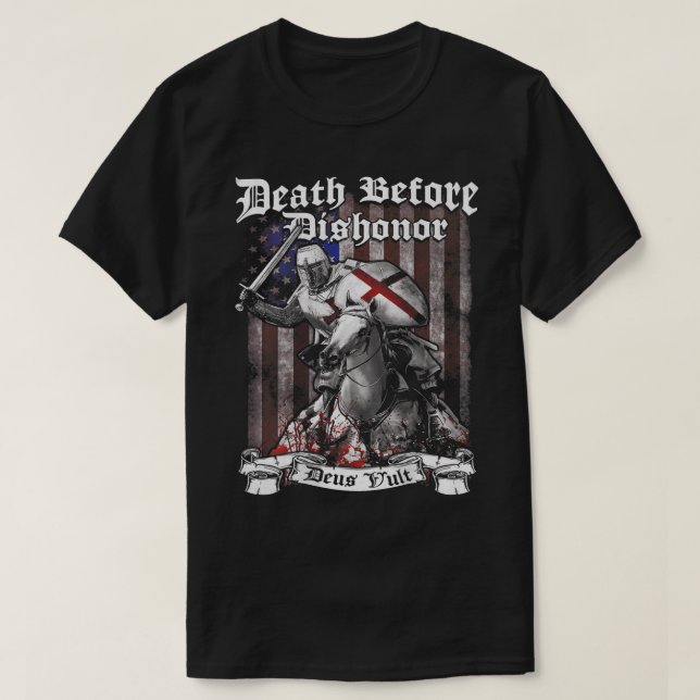 Crusader Knight Templar Warrior Of God I Fear No E T-Shirt (Design Front)