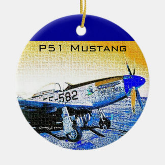 "Crusader" P51 Mustang © 2009 S.J. Ceramic Ornament