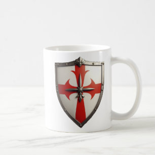 crusader shield design coffee mug