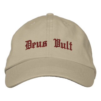 Crusader Templar Knights Deus Vult   KHAKI GREEN Embroidered Hat